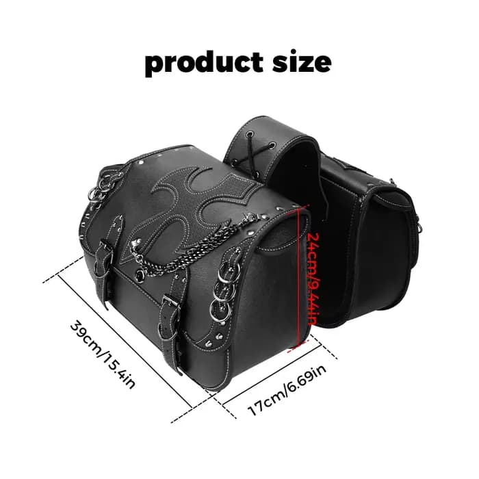 Sacs de selle de moto rétro en cuir PU