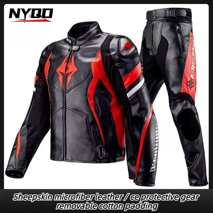 Combinaison de moto en cuir anti-chute pour homme