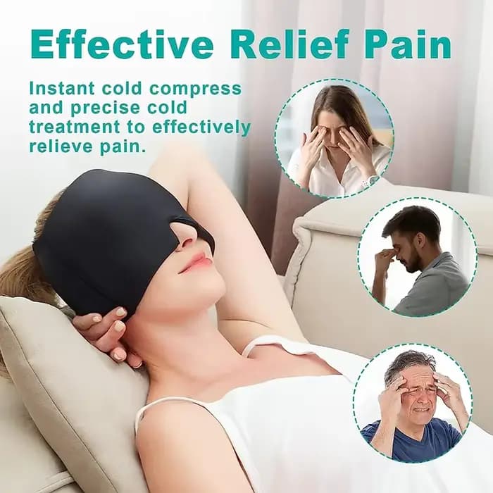 Pack d'enveloppement de tête de glace froide en Gel de Migraine