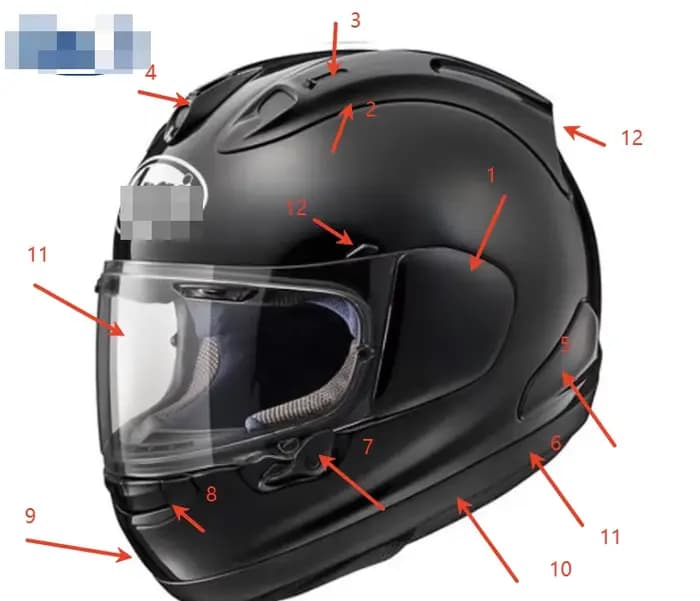 Pour arai pour ARAI RX7X RX-7X RX7V EVO Chaser-X CORSAIR-X noir mat ensemble givré complet casque accessoires conduit anneau en caoutchouc