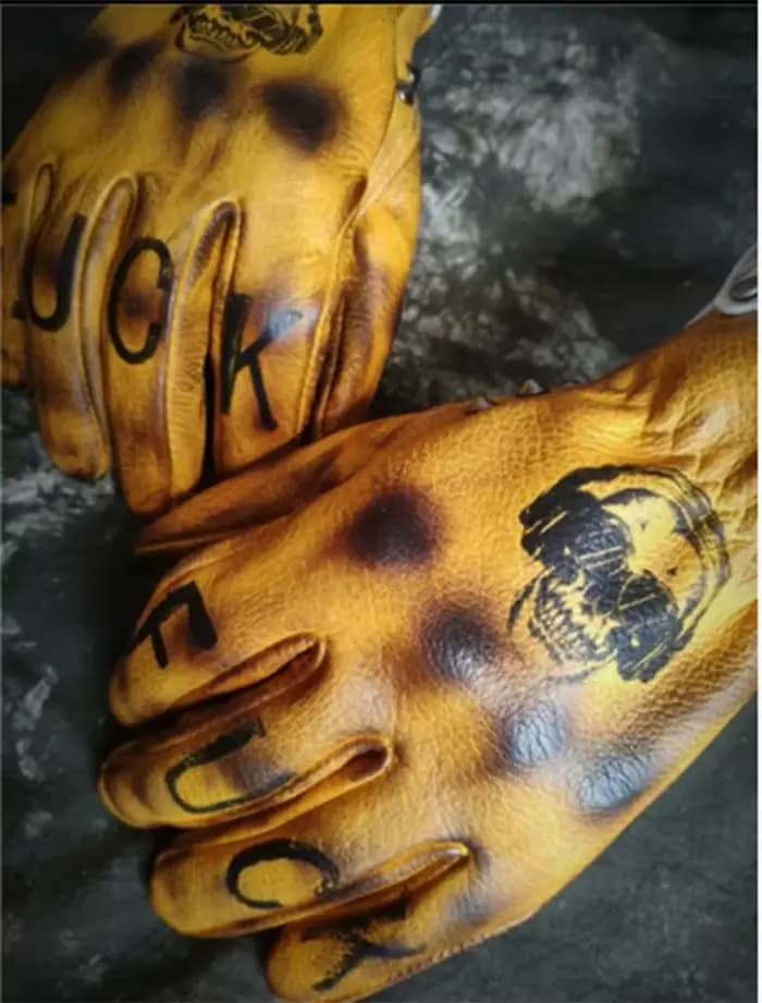 Gants de Moto en cuir véritable faits à la main rétro Motocross Vintage équitation motard