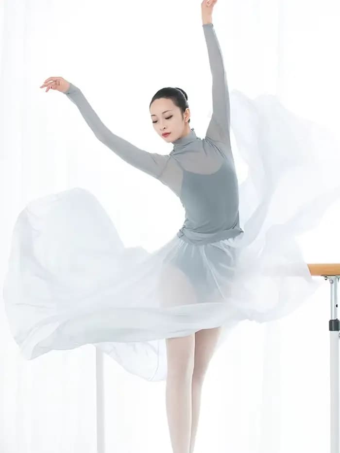 Costume d'entraînement de ballet, robe de danse classique, jupe de danse à volants, robe de danse moderne, tenue de danse