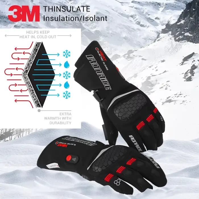 Gants chauffants d'hiver pour moto