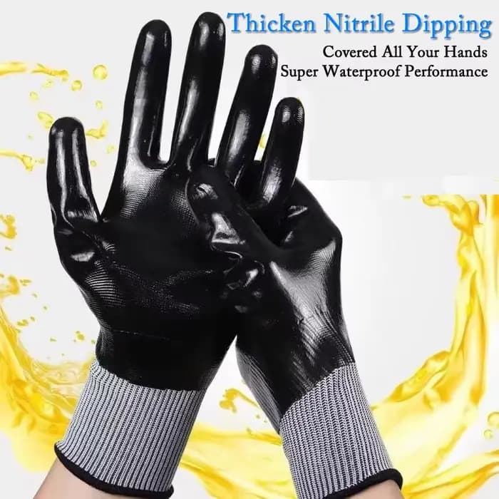 Gants imperméables enduit de Nitrile