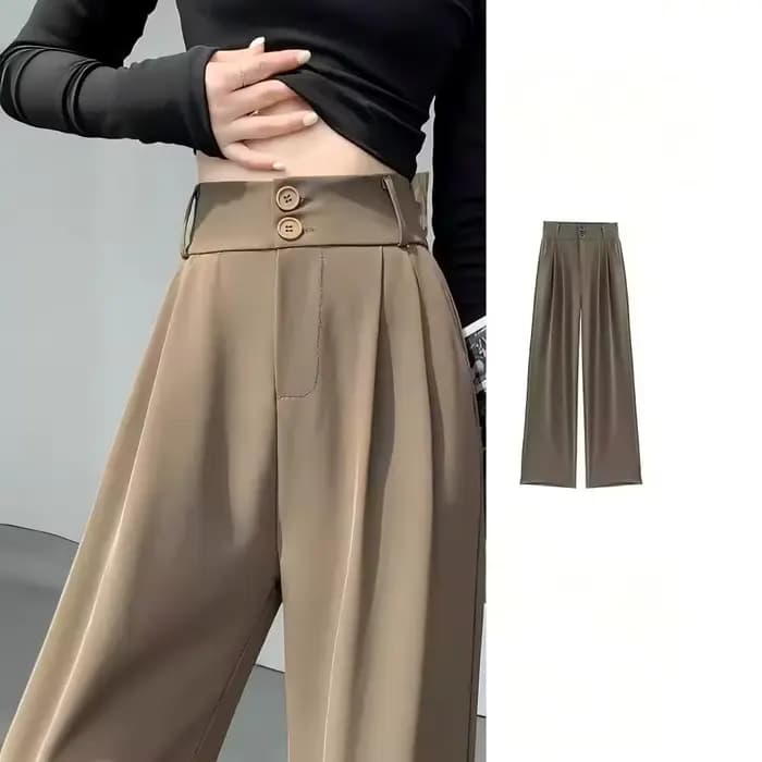 Pantalon de costume pour femme, nouvelle collection printemps-automne, taille haute, amincissant, drapé, coupe droite, décontracté, ample, jambe large, pour le bureau et le quotidien