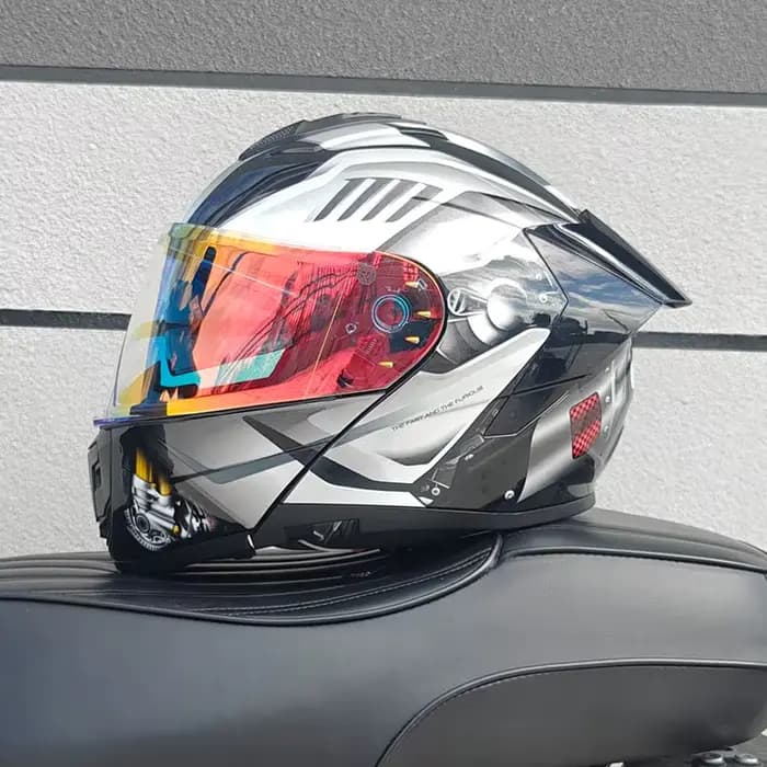 Casque de moto FF, casque ouvert