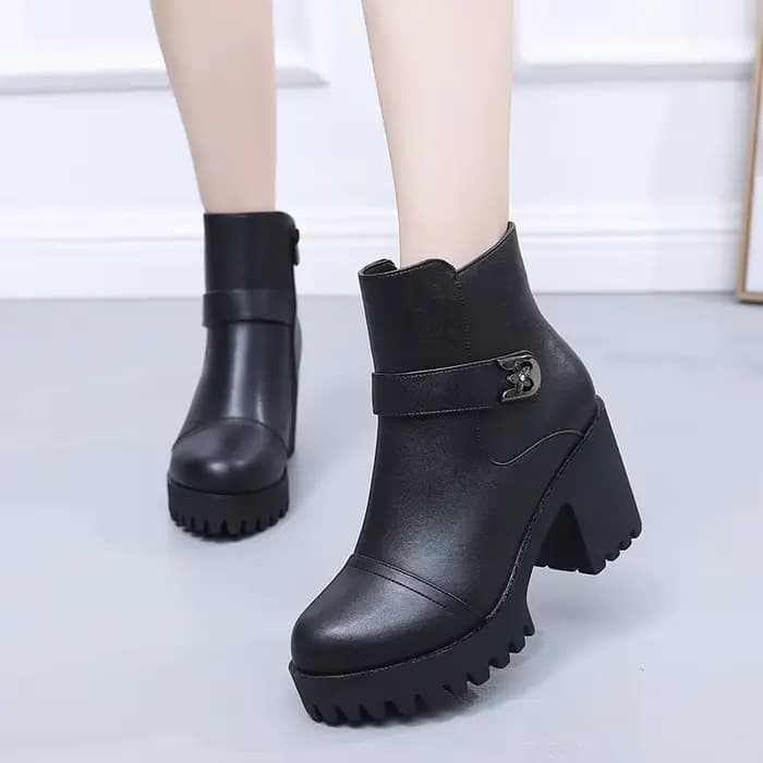 Bottes de moto à talon épais de 8 cm