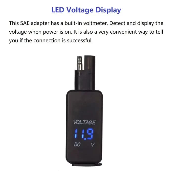 Adaptateur SAE vers USB avec voltmètre pour moto