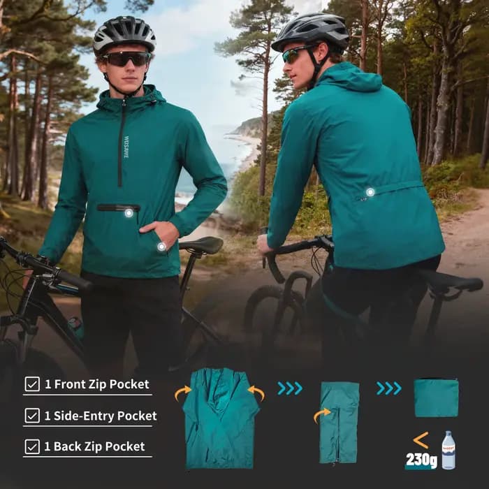 WOSAWE veste de cyclisme homme coupe-vent