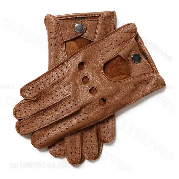 Gants de printemps en cuir véritable pour hommes