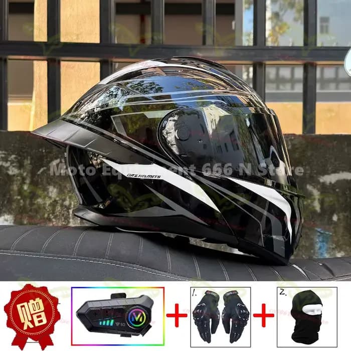 Casque de moto Bluetooth certifié DOT Orz