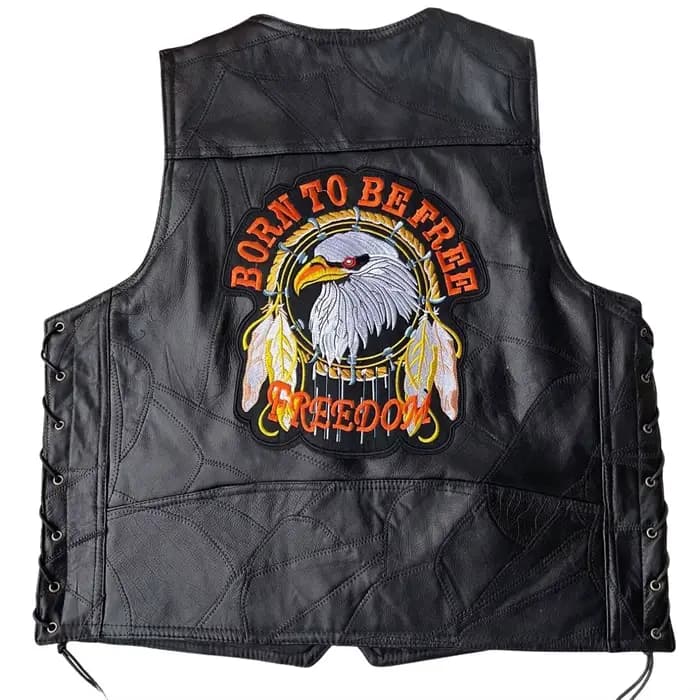 Veste sans manches pour hommes, nouvelle mode en cuir Rock Punk, gilet de moto brodé, Costume de Cosplay, manteau à bandes latérales