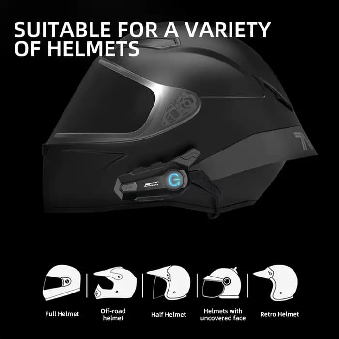 Casque de moto X1 Plus avec interphone BT5.3 800M