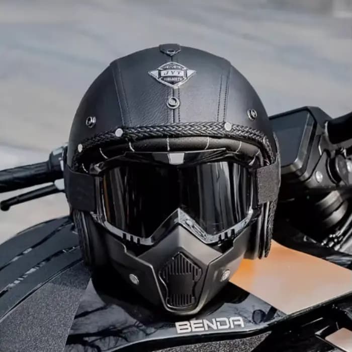 Casque de moto vintage pour homme