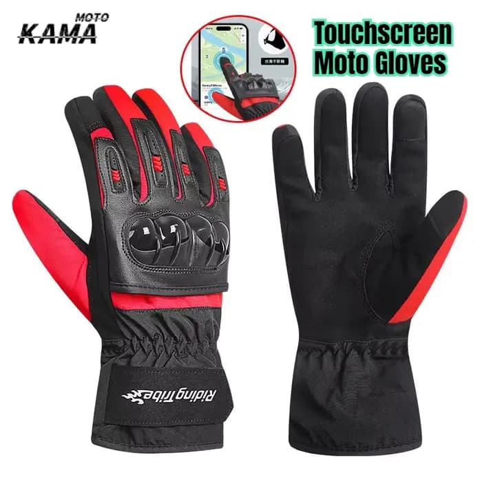 Gants de Moto pour hommes hiver imperméable coupe-vent écran tactile