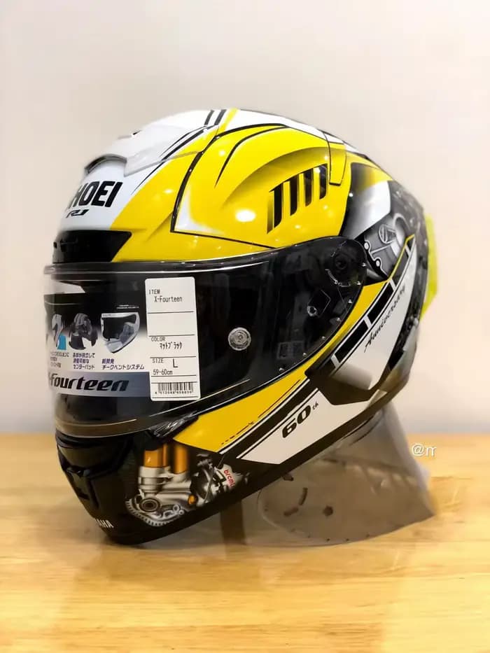 Casque De moto intégral X-14 X14 jaune HA RIM 1
