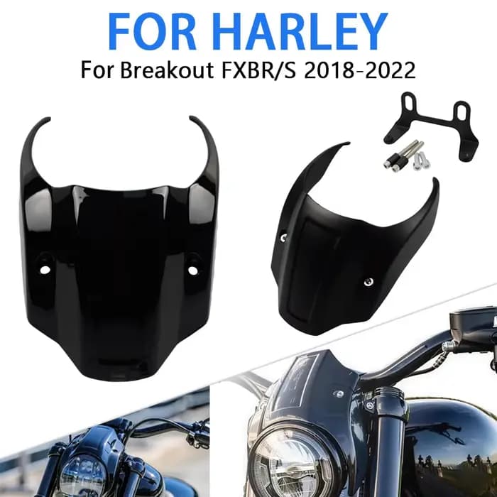 Accessoires de moto, couvercle de carénage de phare noir adapté pour Harley Softail Breakout FXBR FXBRS 2018 - 2020 2021 2022 2023