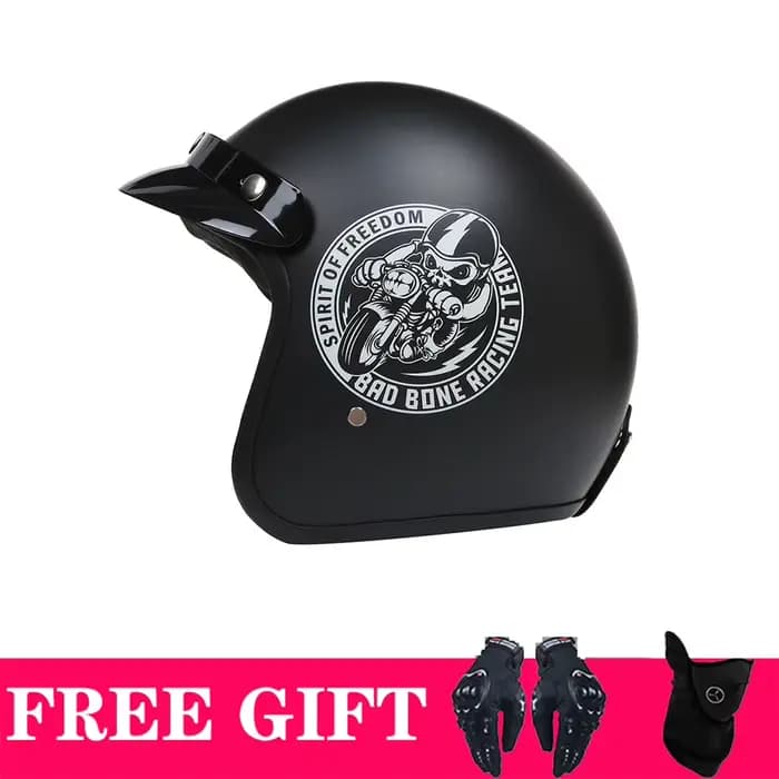 Casque de Moto rétro Vintage 3/4 visage ouvert DOT ECE approuvé en cuir PU Cascos
