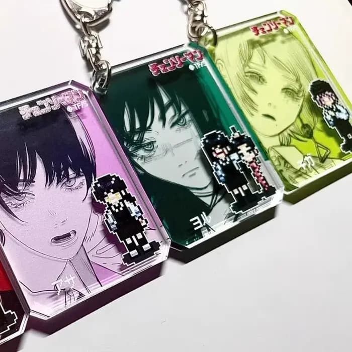 Porte-clés en acrylique Kawaii Chainsaw Man Makima, accessoires de sac, produits périphériques, pendentif de sac, cadeau