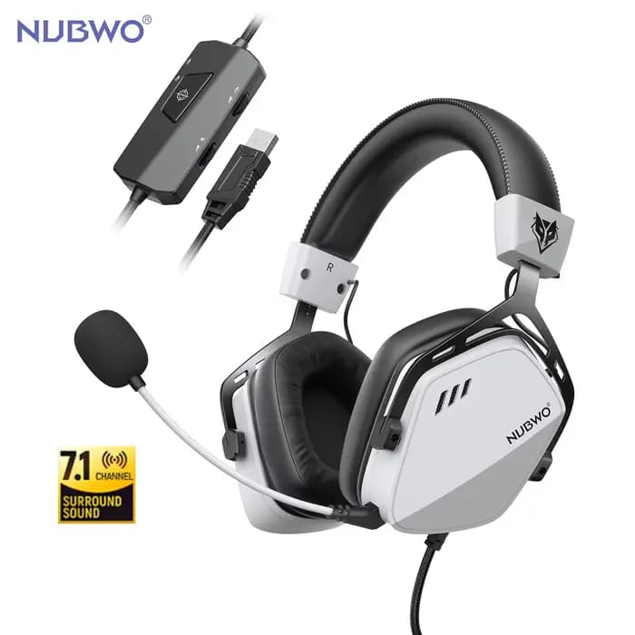 NUBWO casque de jeu USB avec son Surround 7.1 et FPS casque filaire avec micro antibruit conception confortable pour PC