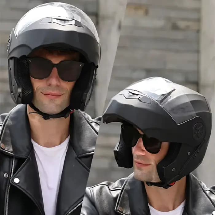 BLD nouveauté haute qualité hommes femmes moto course casque rabattable matériau ABS modulaire double lentille