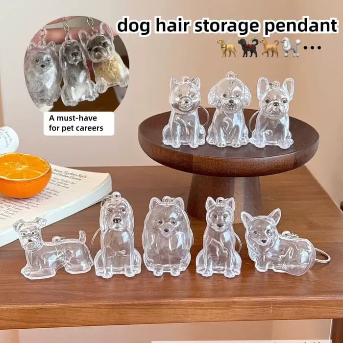 Porte-clés de rangement pour poils de chien, pendentif mignon pour sac, Couple, voiture, bijoux, Collection Souvenir, cadeau, accessoires de décoration