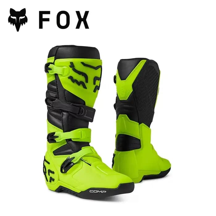 FOX RACING COMP X Bottes tout-terrain de motocross Chaussures durables de qualité professionnelle construites pour les séances et la course sur piste de moto
