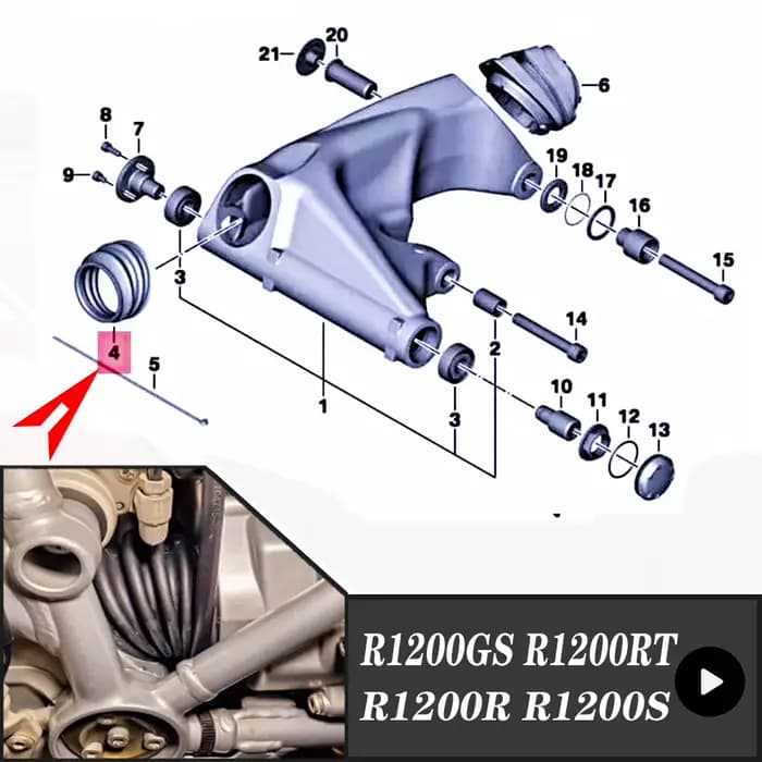 Suspension de bras oscillant arrière de moto
