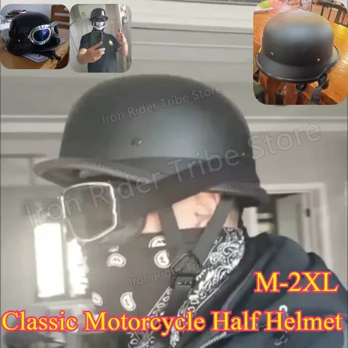 Casque de moto rétro demi-face