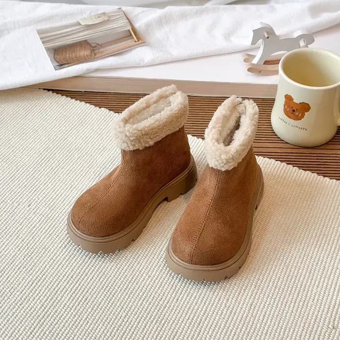 Bottines d'hiver classiques pour enfants, bottines d'école pour filles, en peluche chaude, à la mode, à plateforme Simple, en coton, nouvelle collection 2025