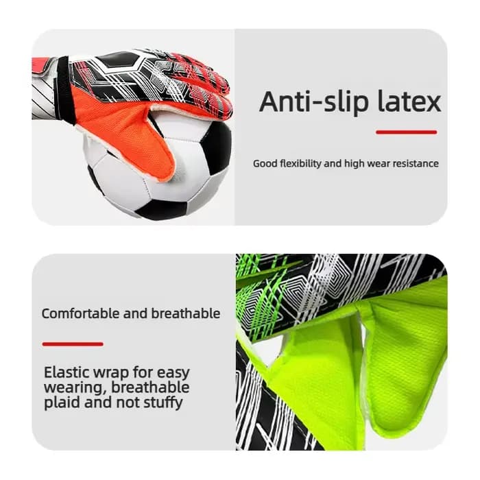 Gants de gardien de but de football professionnels avec protections pour les doigts, gants de gardien de but en latex antidérapant épaissi pour adultes, enfants, hommes et femmes