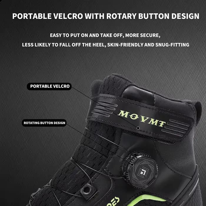 Chaussures de moto en cuir respirantes pour hommes