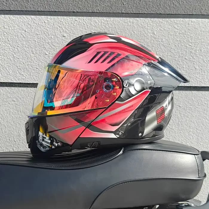 Casque de moto FF, casque ouvert