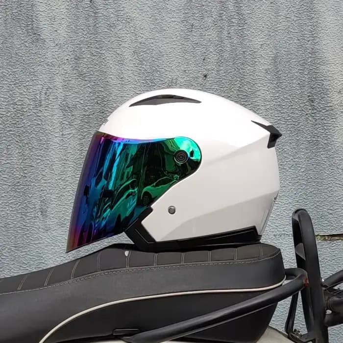 Hommes Moto demi-casques double lentille Scooter