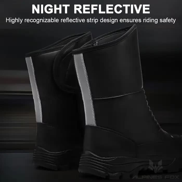 Bottes de moto en cuir imperméables pour hommes