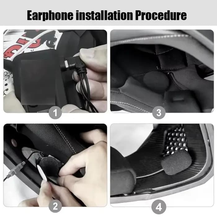 EJEAS moto Interphone casque 3.5mm/Type C Jack Microphone haut-parleur
