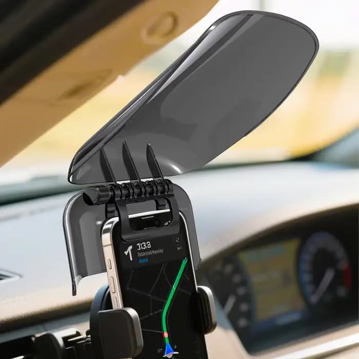 Support de téléphone pour moto avec pare-soleil extensible