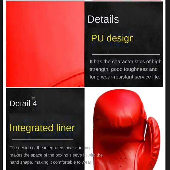 1 paire de gants de boxe de 8 oz et 10 oz, résistants à l'usure, bonne résistance, gants d'entraînement durables, haute élasticité, gants de frappe