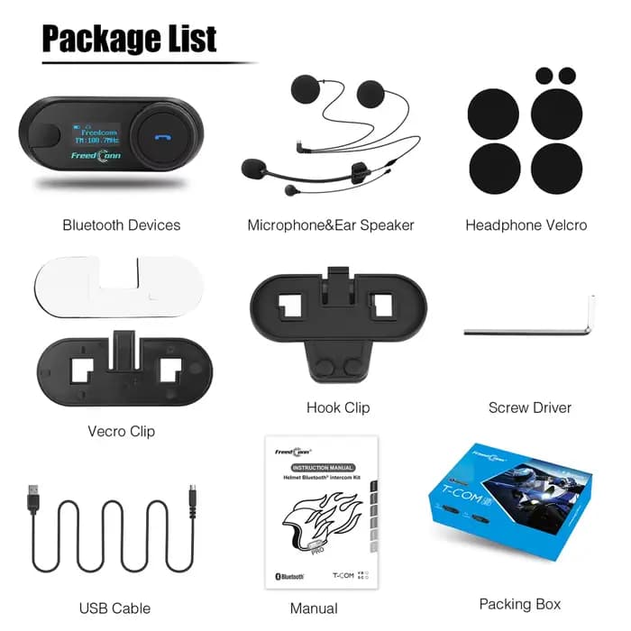 T Com SC Bluetooth casque de moto Interphone