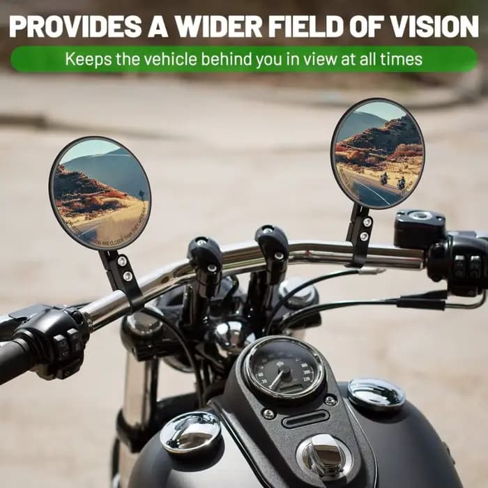 Rétroviseurs latéraux de moto ronds