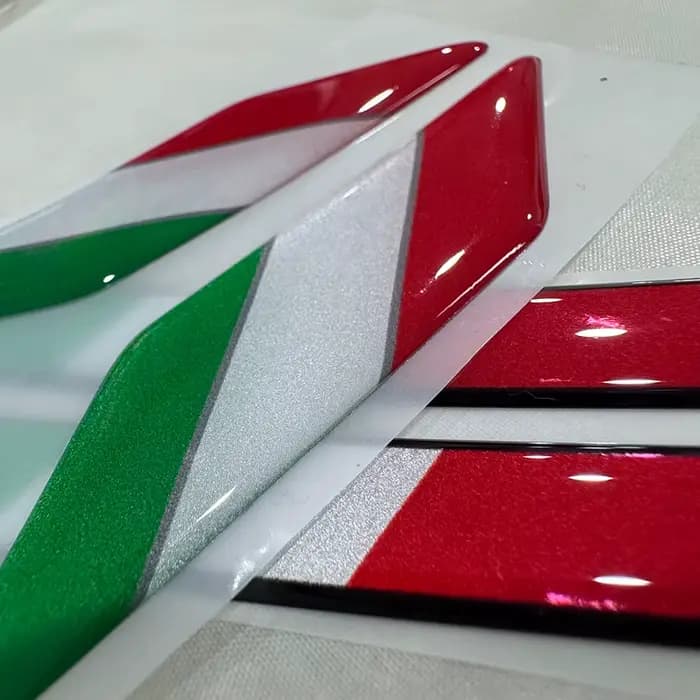Autocollant 3D en époxy drapeau italien