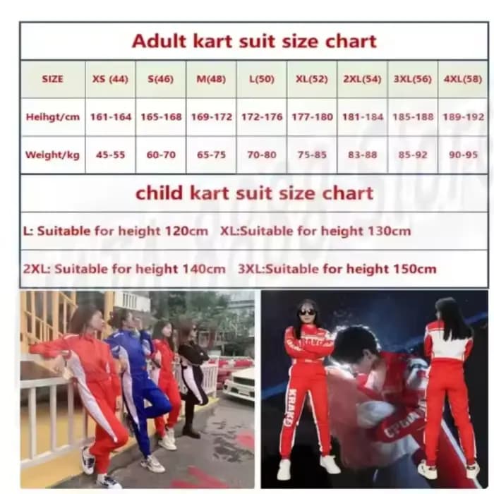 Combinaison de karting pour adultes