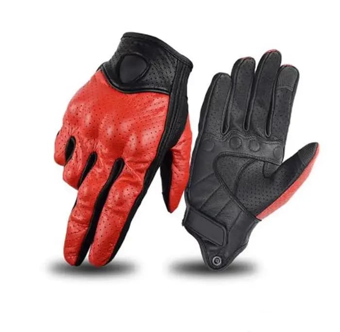 Gants de moto d'été en cuir jaune