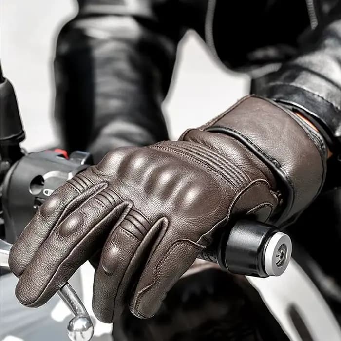 Gants de moto en cuir imperméables pour hommes