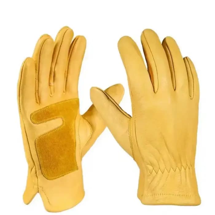 Gants d'équitation en cuir de motocross de style vintage jaune Smart Touch Sécurité durable pour moto tout-terrain/cyclisme/sports extrêmes