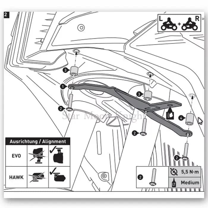 Support de phare antibrouillard auxiliaire pour moto