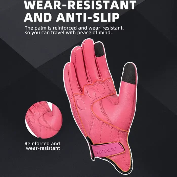 Gants en cuir véritable femme pour moto rétro Anti-chute