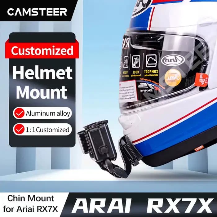 Support de mentonnière personnalisé en aluminium pour casque de moto Arai RX7X