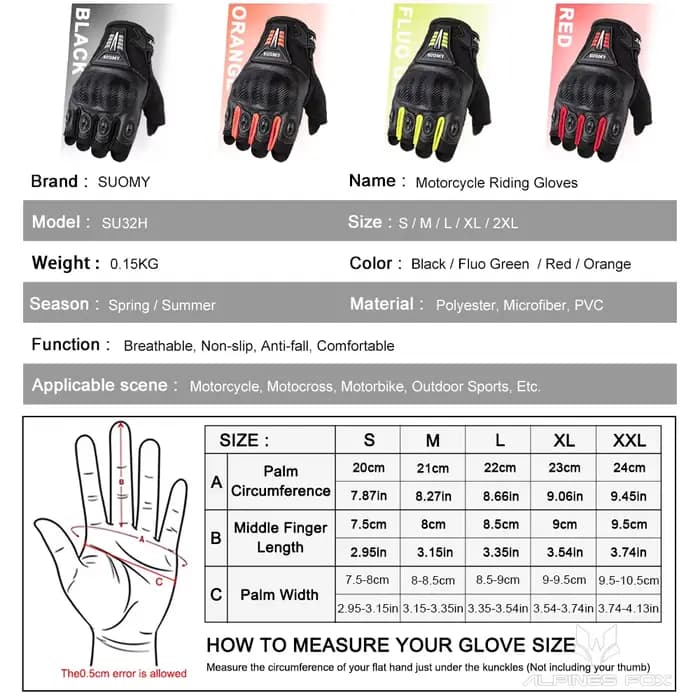 Gants de moto sans doigts