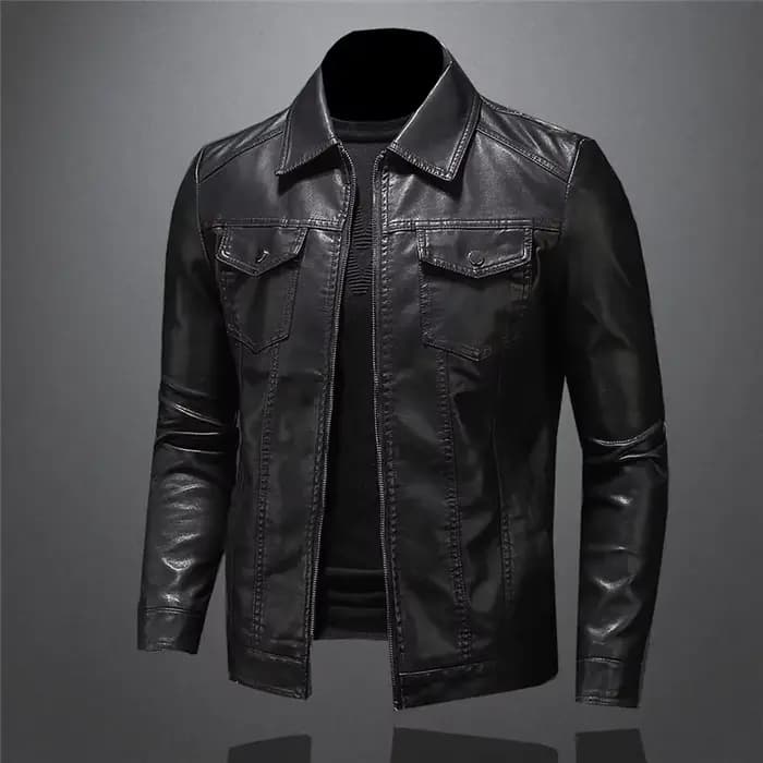 Veste en cuir pour moto pour homme